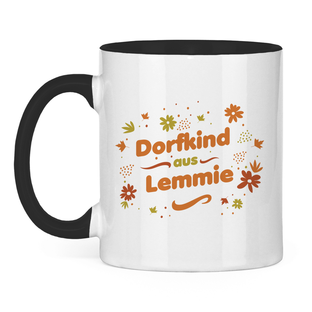 Tasse zweifarbig "Dorfkind aus Lemmie"