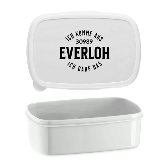 Lunchbox "Ich komme aus 30989 Everloh - Ich darf das"