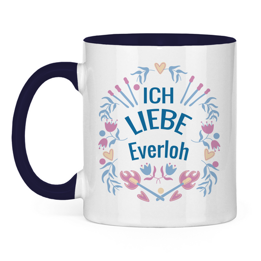 Tasse zweifarbig "ICH LIEBE EVERLOH"