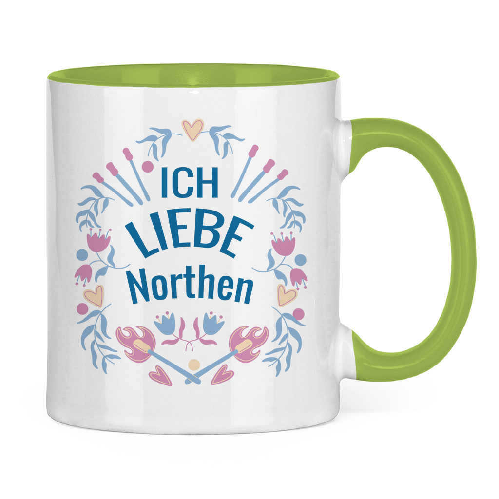 Tasse zweifarbig "ICH LIEBE NORTHEN"