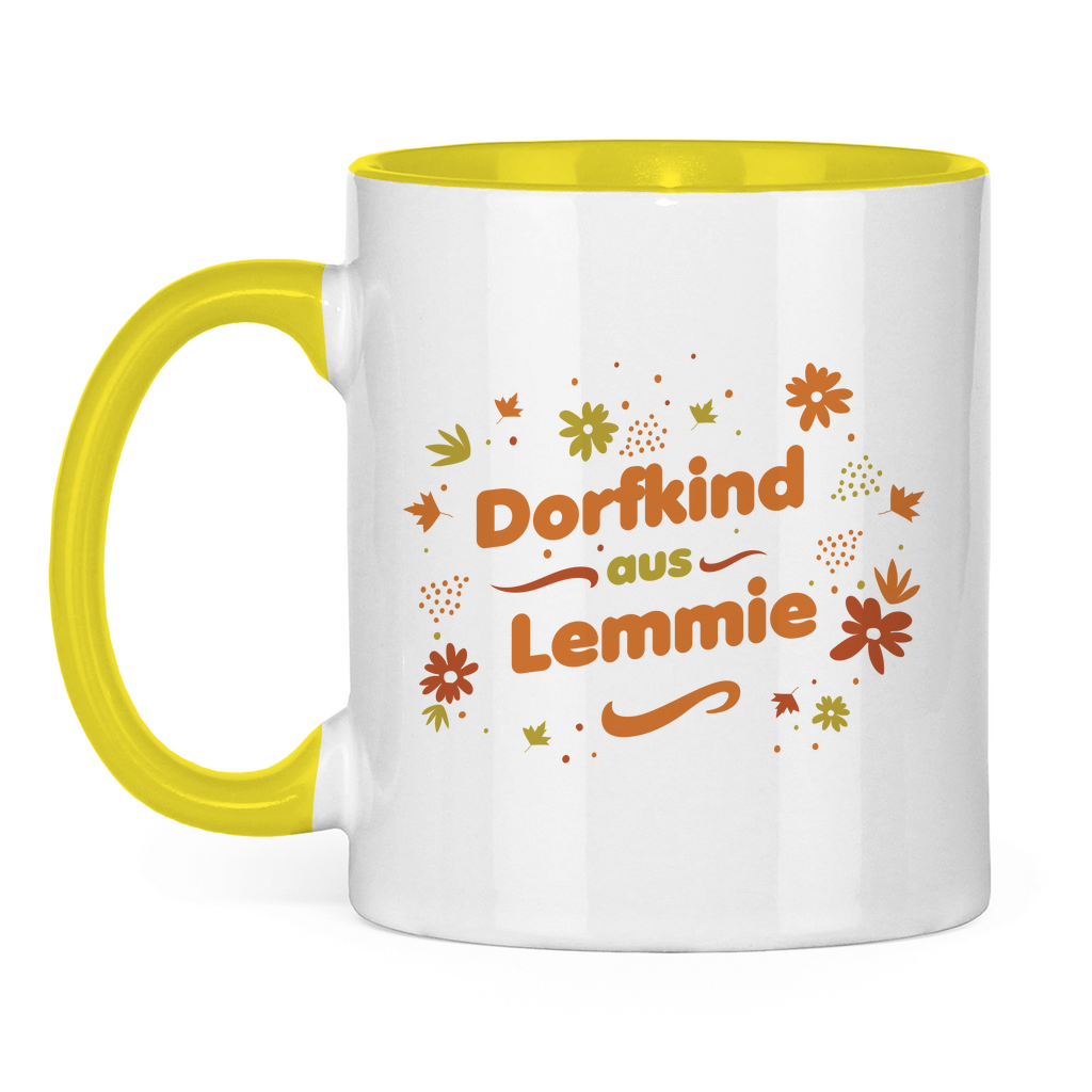 Tasse zweifarbig "Dorfkind aus Lemmie"