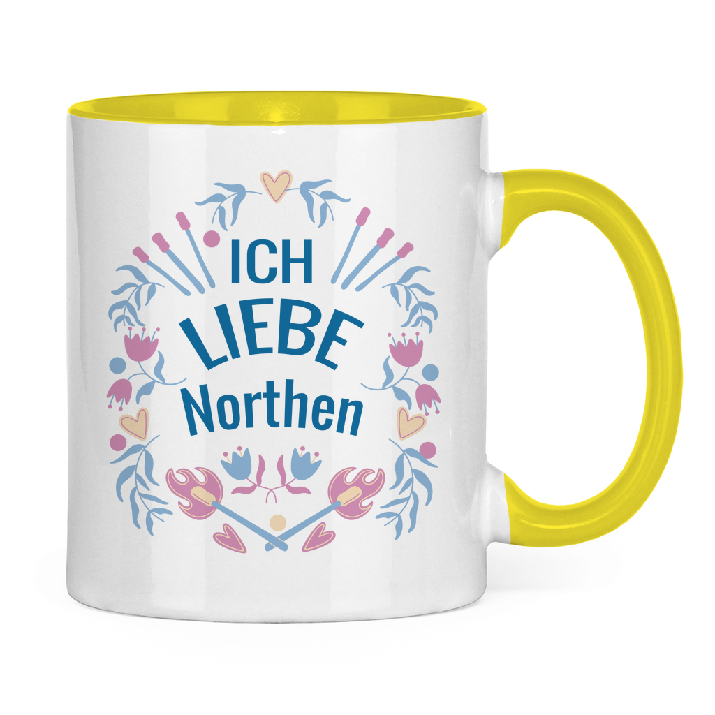 Tasse zweifarbig "ICH LIEBE NORTHEN"